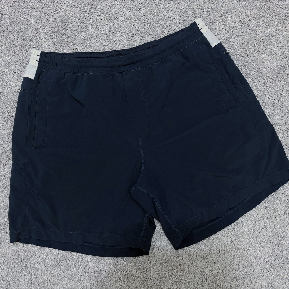 Birddogs Shorts Lined Performance Athletic Colorblock 6.5" Navy White Mens XL